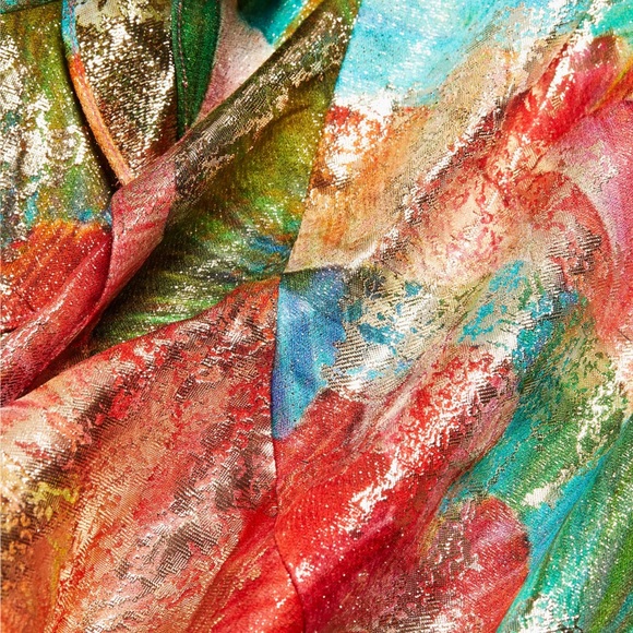 Ramy Brook Reuben Printed Metallic Halterneck Minidress - Picture 5 of 10